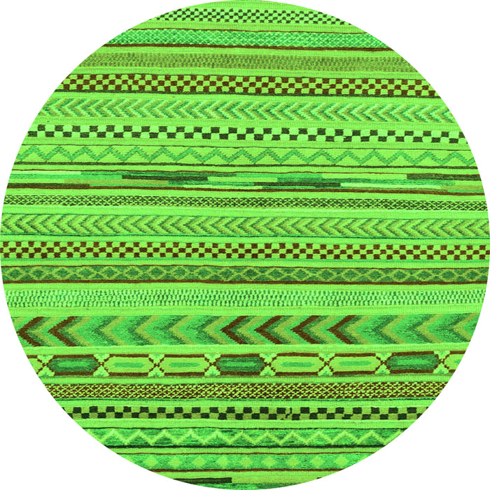 Round Abstract Green Modern Rug, abs2238grn
