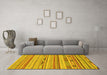 Machine Washable Abstract Yellow Modern Rug in a Living Room, wshabs2238yw