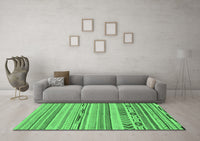 Machine Washable Abstract Emerald Green Modern Rug, wshabs2238emgrn