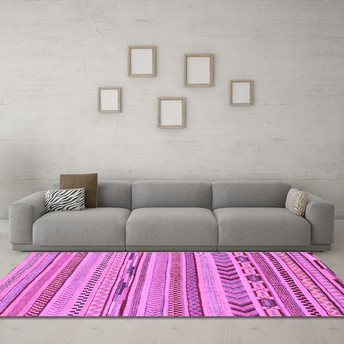 Machine Washable Abstract Purple Modern Area Rugs in a Living Room, wshabs2238pur