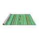 Sideview of Machine Washable Abstract Turquoise Modern Area Rugs, wshabs2238turq