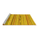 Sideview of Machine Washable Abstract Yellow Modern Rug, wshabs2238yw