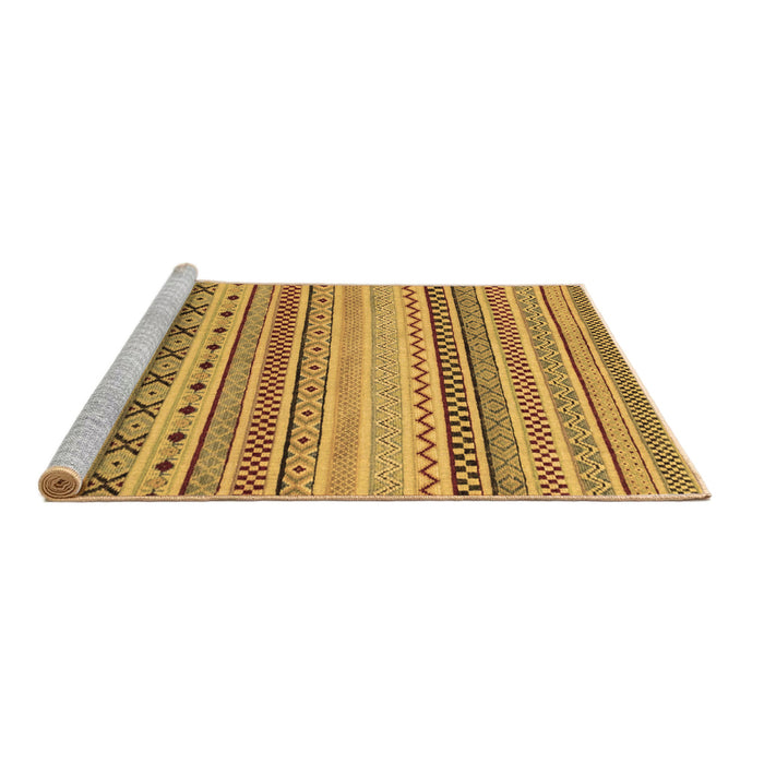 Sideview of Machine Washable Abstract Brown Modern Rug, wshabs2239brn