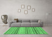 Machine Washable Abstract Emerald Green Modern Area Rugs in a Living Room,, wshabs2239emgrn