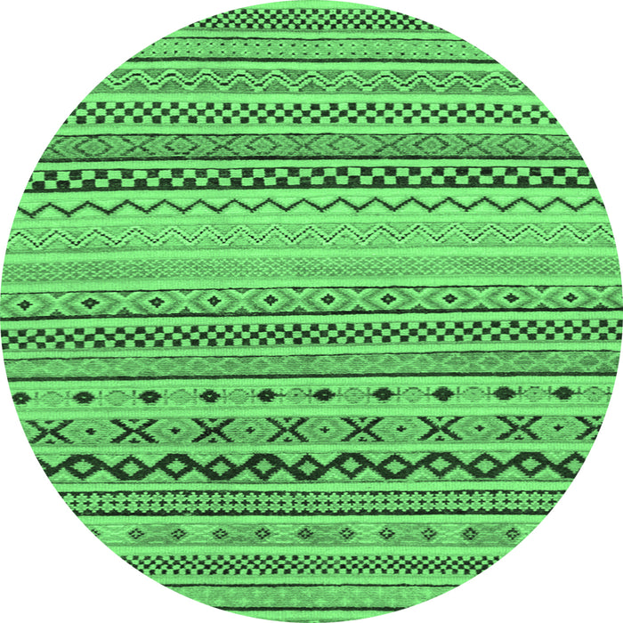 Round Abstract Emerald Green Modern Rug, abs2239emgrn