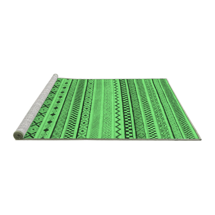 Sideview of Machine Washable Abstract Emerald Green Modern Area Rugs, wshabs2239emgrn