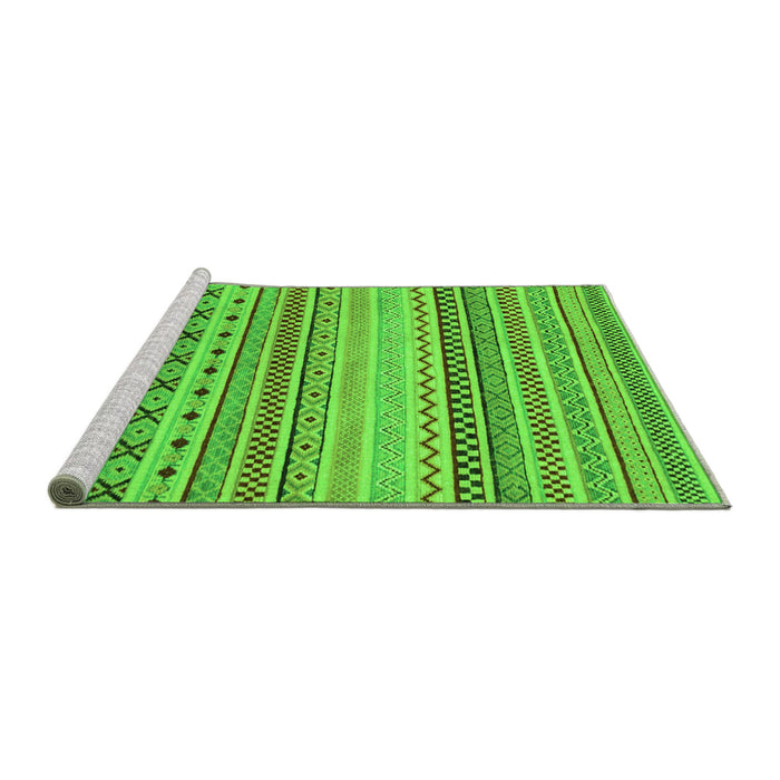 Sideview of Machine Washable Abstract Green Modern Area Rugs, wshabs2239grn