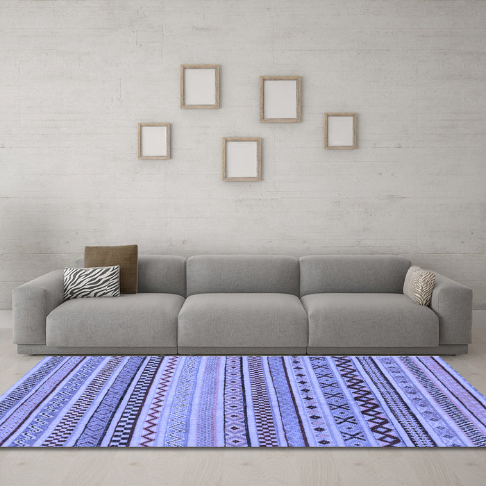 Machine Washable Abstract Blue Modern Rug in a Living Room, wshabs2239blu