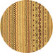 Round Machine Washable Abstract Brown Modern Rug, wshabs2239brn