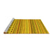 Sideview of Machine Washable Abstract Yellow Modern Rug, wshabs2239yw