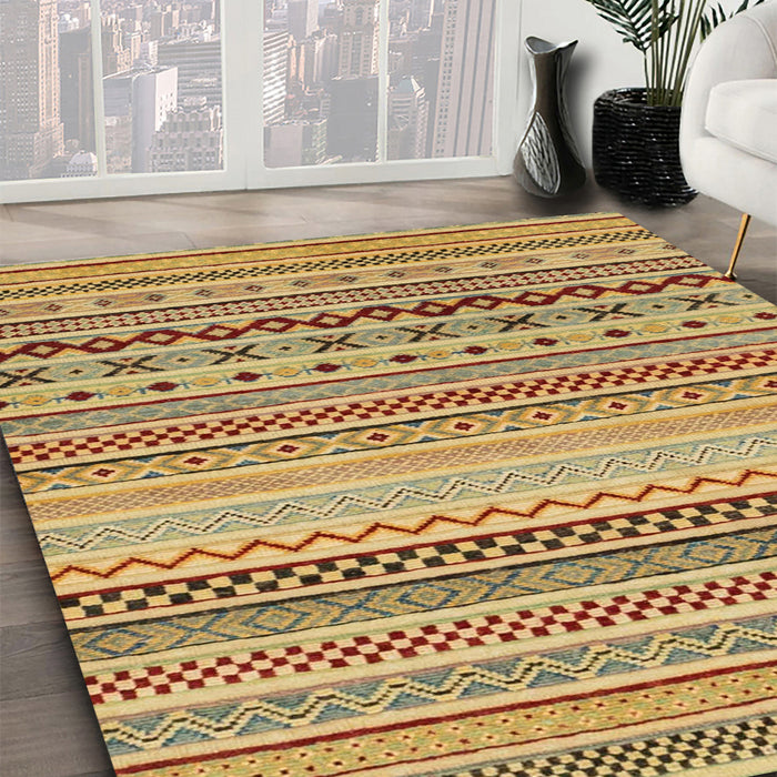 Abstract Orange Modern Rug in Family Room, abs2239