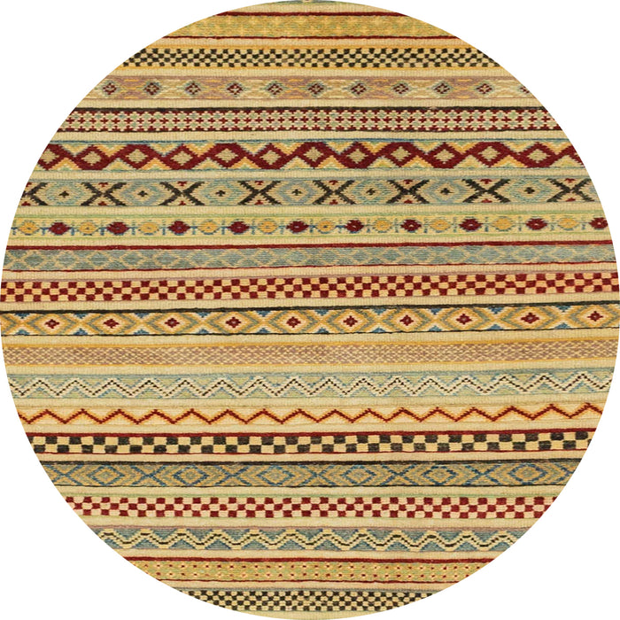 Round Abstract Orange Modern Rug, abs2239
