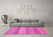 Machine Washable Abstract Pink Modern Rug in a Living Room, wshabs2239pnk