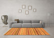 Machine Washable Abstract Orange Modern Area Rugs in a Living Room, wshabs2239org