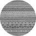 Round Machine Washable Abstract Gray Modern Rug, wshabs2239gry