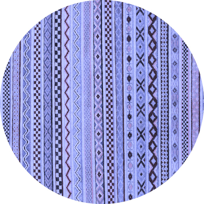 Round Abstract Blue Modern Rug, abs2239blu