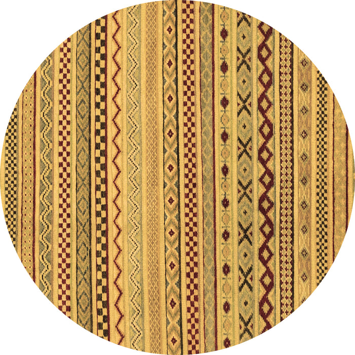 Round Abstract Brown Modern Rug, abs2239brn