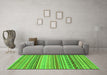 Machine Washable Abstract Green Modern Area Rugs in a Living Room,, wshabs2239grn