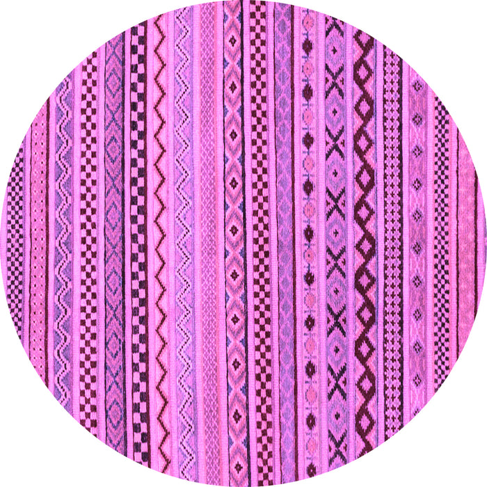 Round Machine Washable Abstract Purple Modern Area Rugs, wshabs2239pur