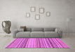 Machine Washable Abstract Purple Modern Area Rugs in a Living Room, wshabs2239pur