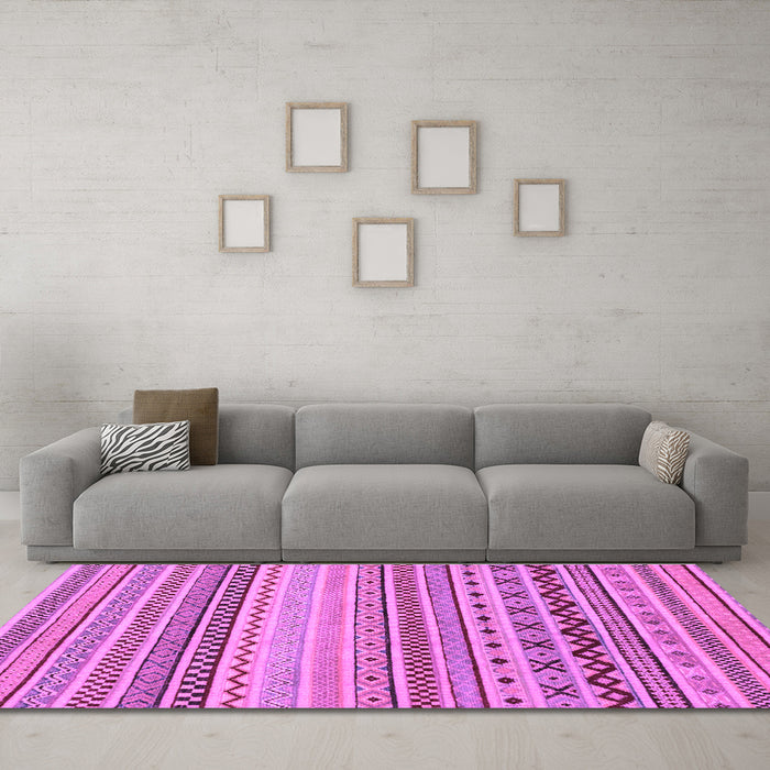 Machine Washable Abstract Purple Modern Area Rugs in a Living Room, wshabs2239pur
