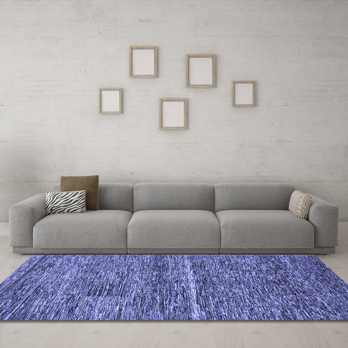Machine Washable Abstract Blue Modern Rug in a Living Room, wshabs223blu