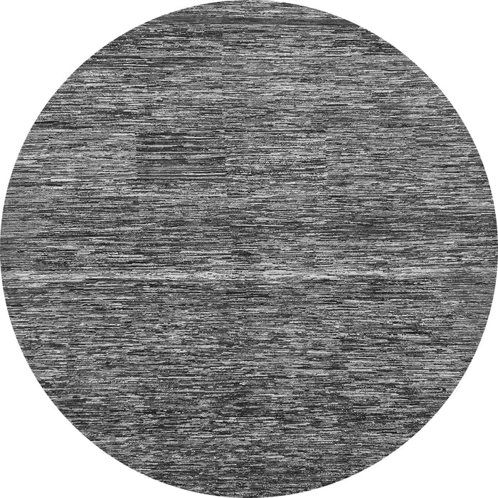 Round Machine Washable Abstract Gray Modern Rug, wshabs223gry