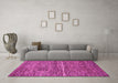 Machine Washable Abstract Pink Modern Rug in a Living Room, wshabs223pnk