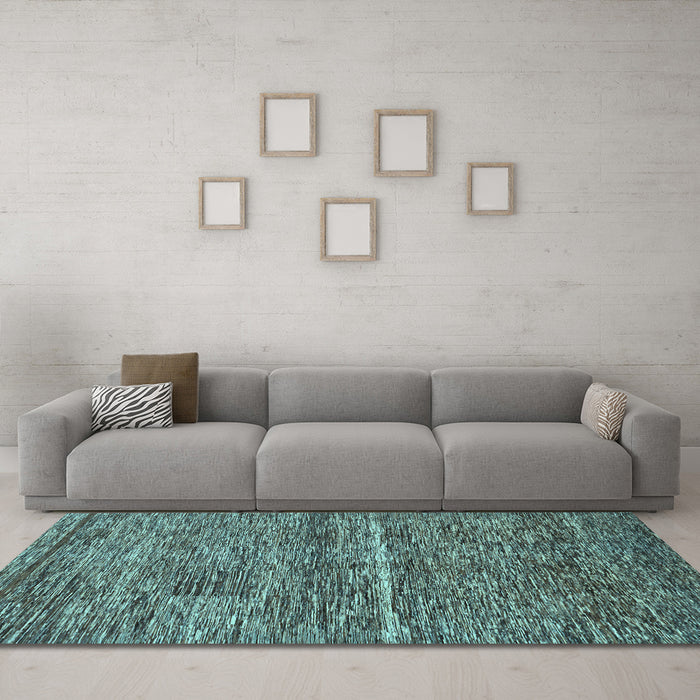 Machine Washable Abstract Light Blue Modern Rug in a Living Room, wshabs223lblu