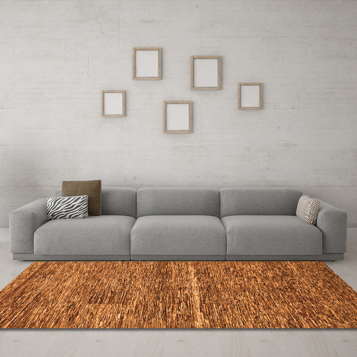 Machine Washable Abstract Orange Modern Area Rugs in a Living Room, wshabs223org