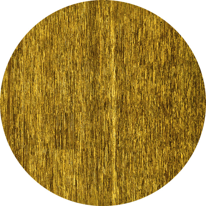 Round Machine Washable Abstract Yellow Modern Rug, wshabs223yw