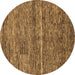 Round Abstract Brown Modern Rug, abs223brn