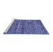 Sideview of Machine Washable Abstract Blue Modern Rug, wshabs223blu