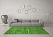 Machine Washable Abstract Green Modern Area Rugs in a Living Room,, wshabs223grn