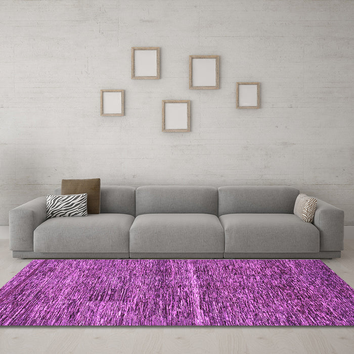 Machine Washable Abstract Purple Modern Area Rugs in a Living Room, wshabs223pur
