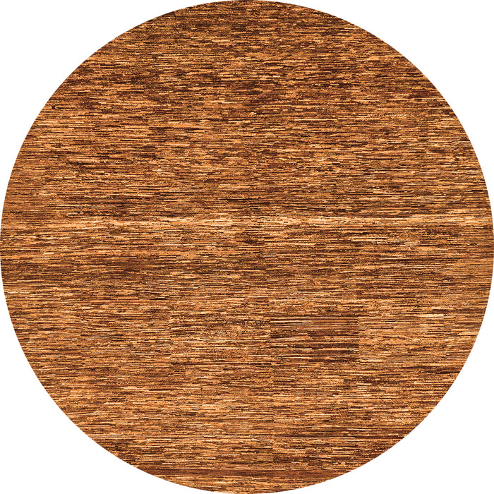 Round Abstract Orange Modern Rug, abs223org