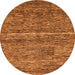 Round Abstract Orange Modern Rug, abs223org