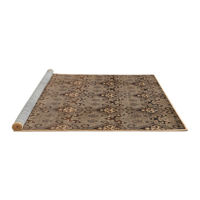Sideview of Machine Washable Abstract Orange Brown Rug, wshabs224
