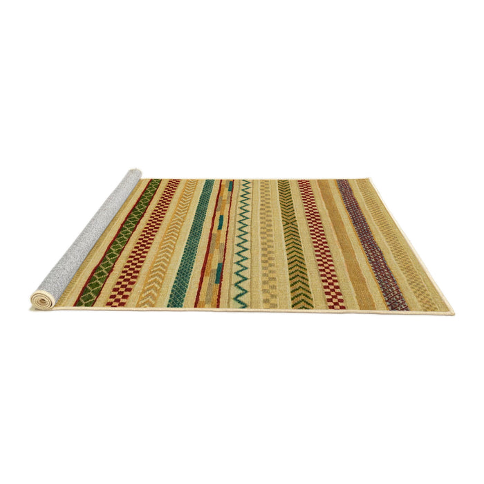 Sideview of Machine Washable Abstract Saffron Yellow Rug, wshabs2240