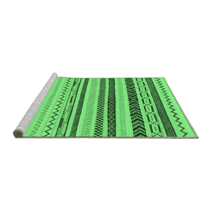 Sideview of Machine Washable Abstract Emerald Green Modern Area Rugs, wshabs2240emgrn