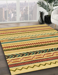 Abstract Saffron Yellow Modern Rug, abs2240