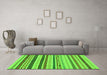 Machine Washable Abstract Green Modern Area Rugs in a Living Room,, wshabs2240grn