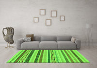 Machine Washable Abstract Green Modern Rug, wshabs2240grn