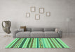 Machine Washable Abstract Turquoise Modern Area Rugs in a Living Room,, wshabs2240turq