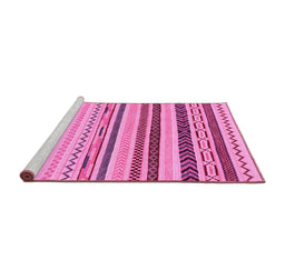 Sideview of Machine Washable Abstract Pink Modern Rug, wshabs2240pnk