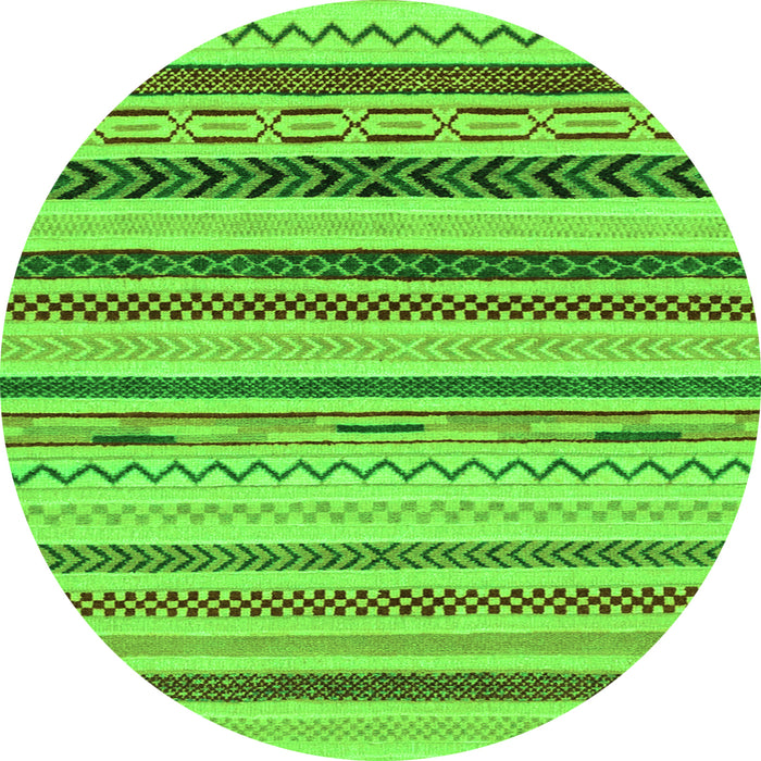 Round Abstract Green Modern Rug, abs2240grn