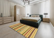 Abstract Saffron Yellow Modern Rug in a Bedroom, abs2240