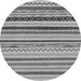 Round Machine Washable Abstract Gray Modern Rug, wshabs2240gry