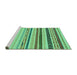 Sideview of Machine Washable Abstract Turquoise Modern Area Rugs, wshabs2240turq