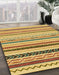 Abstract Saffron Yellow Modern Rug in Family Room, abs2240